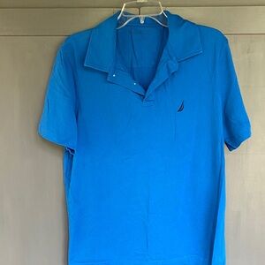 Nautica Men's Vibrant Blue Polo Shirt large